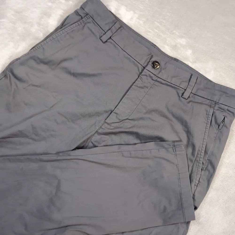 Birddogs Golf Pants Mens 32x34 (32x32) Gray Lined Chino Stretch Tech Performance